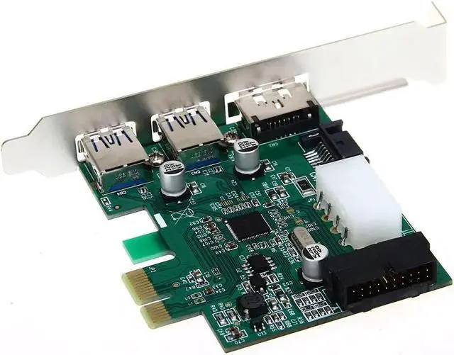 Alt view image 2 of 4 - Sale Desktop 3 Port USB 3.0 20 Pin Power ESATA PCI Express Adapter Controller Card