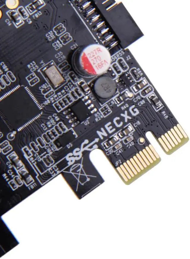 Alt view image 4 of 6 - Amify USB 3.0 PCI-E PCI Express SuperSpeed 2-Port 19-pin Connector Supports PCI Low profile