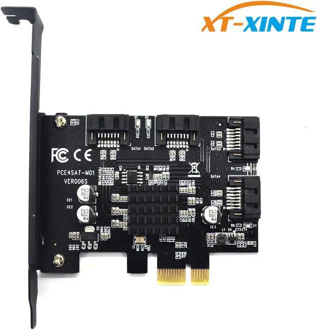 Alt view image 2 of 6 - 88SE9215 4 Ports SATA 6G PCI Express Controller Card PCI-e To SATA III 3.0 Converter Support Low Profile Bracket SATA3.0