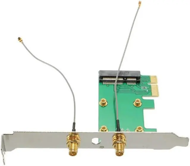 Alt view image 2 of 5 - 120mmX70mmX17mm Mini Wireless WIFI Mini PCI-E Card To PCI-E Wlan Adapter Expansion Network Card 2 Antenna For Desktop
