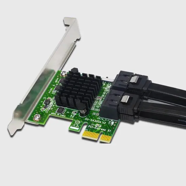 Alt view image 5 of 6 - SATA3.0 PCI-Express Expansion Card 4-port SATA 6Gb PCI Express 1X PCI-E to SATA III Convert Card Adapter for SSD IPFS BTC Mining