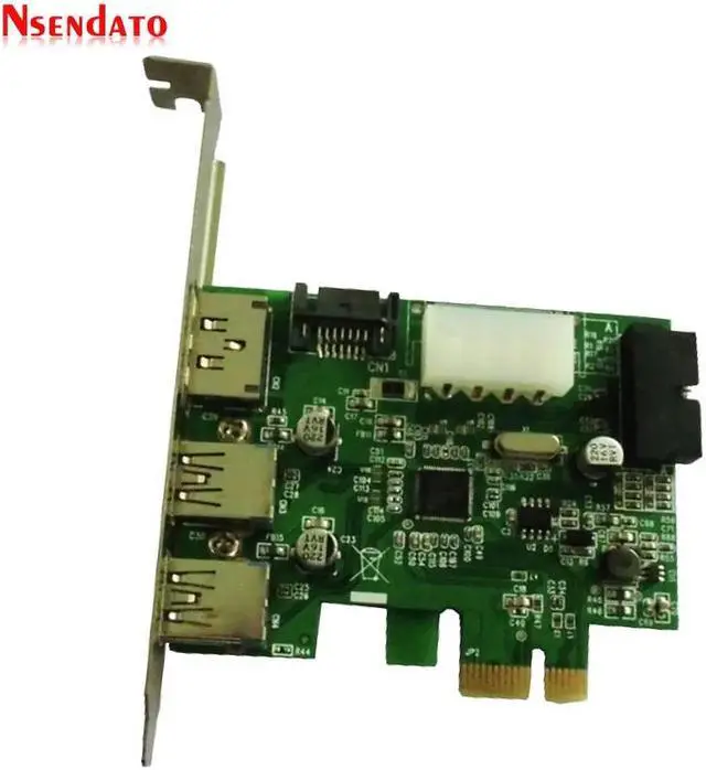 Alt view image 3 of 6 - Amify PCI Express 2 ports USB3.0 eSATA eSATAp II & USB 3.0 to PCI-E PCI Express Card w/Motherboard 20 pin Connector eSATA with D720201