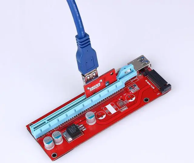 Alt view image 4 of 6 - USB 3.0 PCI-E Express Extender Riser Card Adapter Usb Pcie X1 to X16 SATA 15pin for BTC Litecoin ETH Miner Bitcoin Mining Tool