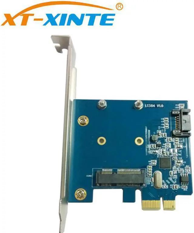 Alt view image 2 of 5 - PCI-E Expansion Card PCI-Express SATA 3.0 + mSATA 3.0 Adapter Card LT304 High-Speed Transmission Desktop Dedicated SSD
