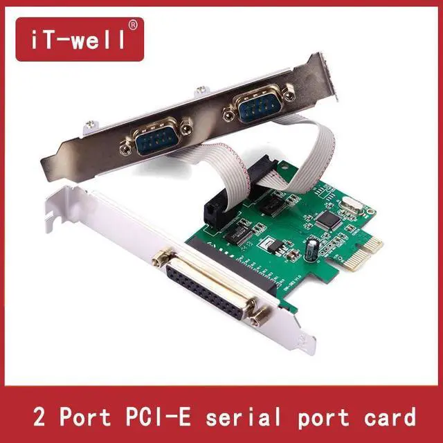 Main image of 2 Port PCI-E serial port card DB25 Printer Parallel Port LPT to PCI-E PCI Express Card Adapter Converter WCH382 Chip DB9 DB25