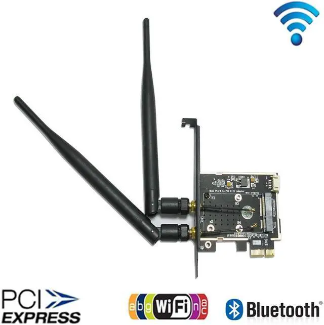 Alt view image 2 of 6 - WiFi Ethernet Network Card 802.11a/b/g/n/ac Wireless PCI Express Card Adapter for Desktop Compatible Slot PCI-E X1/X4/X8/X16