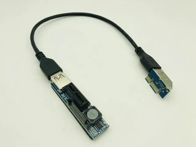 Alt view image 2 of 6 - PCI-E X1 Extender Cable USB 3.0 Power SATA Extension Cord PCI Express 1X Riser Expansion Card for PC Network Cards Graphics Card