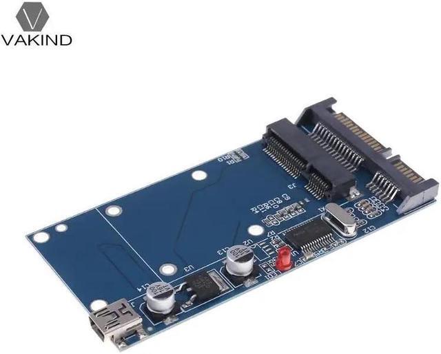 Alt view image 5 of 6 - Mini USB Port 1.8" PCI-E Pci Express/mSATA SSD to 2.5" 7+15 Pin SATA Adapter Card 22Pin HDD Hard Disk Driver Converter