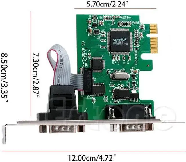 Alt view image 6 of 6 - Plug And Play PCI-E PCI to Dual Serial DB9 RS232 Express Serial Controller 2-Port Adapter Card + Driver CD
