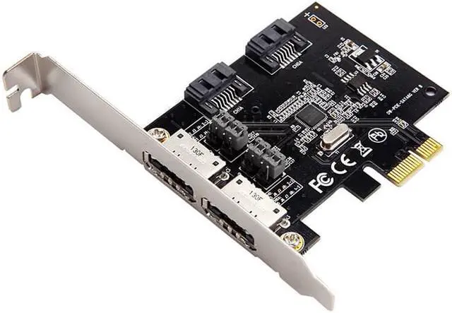 Alt view image 4 of 5 - Great-Q  PCIE PCI express 2 port SATA 3.0 and 2 port eSATA Converter Riser card adapter with ASM1061 Chipest pci-e adaptator
