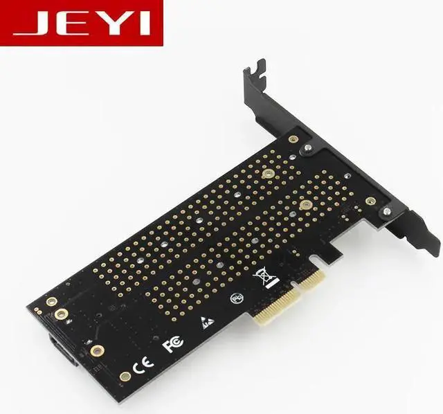 Alt view image 3 of 6 - JEYI SK6 Pro M.2 NVMe SSD NGFF TO PCIE X4 adapter M Key B Key dual interface card Suppor PCI Express 3.0 2230-22110 All Size m.2