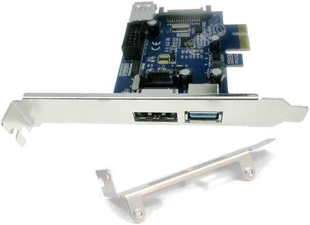 Alt view image 3 of 6 - Dual USB 3.0 Port + Power over eSATA + 9 Pin USB2.0 Hybrid PCI Express Controller Card