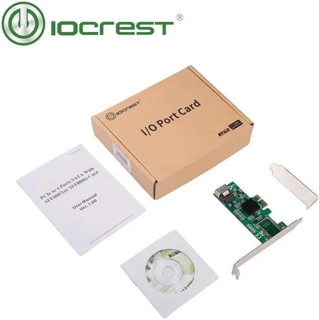 Alt view image 6 of 6 - IOCREST SATA III 4-port PCI-e Controller Card Marvel 88SE9215 chipset with Full and Low Profile Brackets do not contains cable