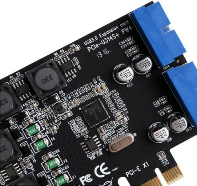 Alt view image 6 of 6 - PCI Express to Dual 20 Pin USB 3.0 PCI-e X1 to 2 ports 19pin USB3.0 Header Support Low Profile Bracket #224789Hot