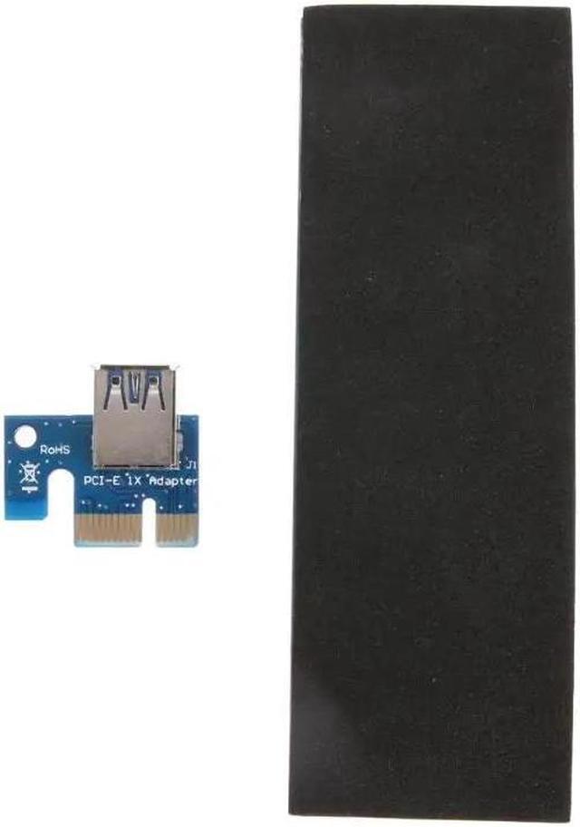 Alt view image 5 of 6 - PCI-E 1X to 16X Riser Card Extender Adapter + USB 3.0 Cable 15Pin SATA to 6Pin IDE molex Power Cord cable