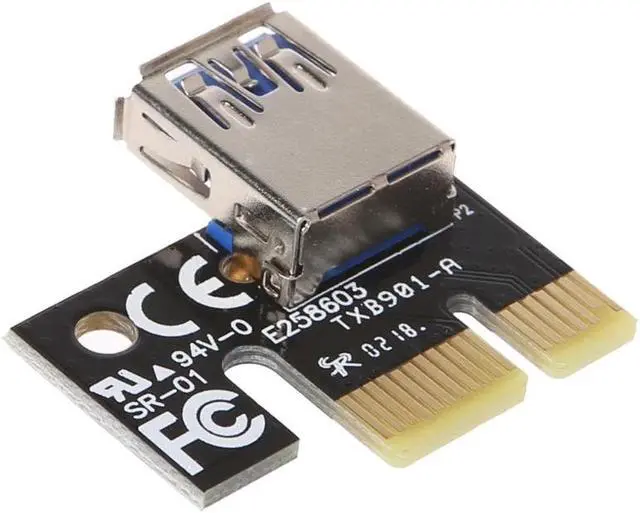 Alt view image 6 of 6 - Amify PCI-E 1x To 16x Adapter NGFF M.2 Riser Card USB 3.0 SATA 4Pin Power Cord Mining
