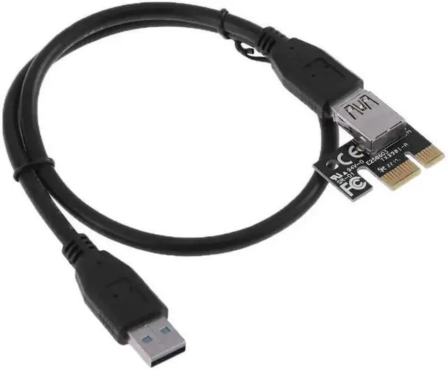 Alt view image 5 of 6 - Amify PCIE Riser PCI-E Express 1x To 16x Extender Riser Card Adapter 4Pin molex USB 3.0 Extension Cable Graphic Riser for BTC Miner