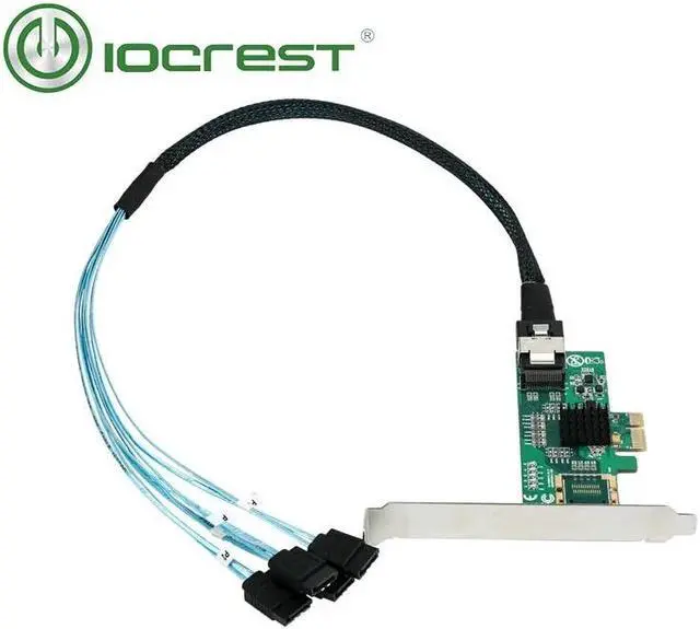 Alt view image 2 of 6 - IOCREST SATA III 4-port PCI-e Controller Card Marvel 88SE9215 chipset with Full and Low Profile Brackets do not contains cable