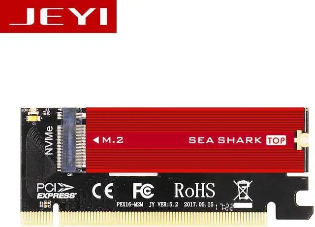 Main image of JEYI MX16 +SeaShark M.2 NVMe SSD NGFF TO PCIE 3.0 X16 adapter M Key card Suppor PCI Express 3.0 x4 2230-2280 Size m.2 FULL SPEED