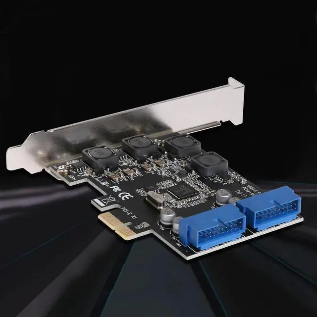 Alt view image 4 of 6 - PCI-E PCIE PCI Express X1 Expansion Card 5Gb/s Superspeed USB3.0 19PIN Interface Adapter Card 120X90X22mm