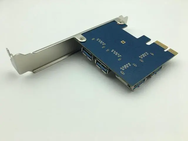 Alt view image 6 of 6 - Amify 60cm USB 3.0 PCIe Riser Card PCI-E Express 1x to 4 Port PCI-E 16x Extender Adapter SATA 15Pin-6Pin Power Cable for BTC Mining