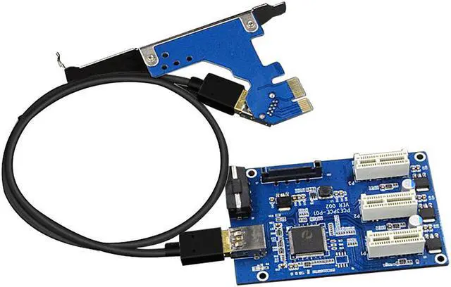 Alt view image 5 of 6 - PCI-E To PCIe Riser Card 1 to 3 Port 1X Switch Multiplier Expander HUB Riser Expansion USB 3.0 PCI-E Post Card Pci Sata Adapter