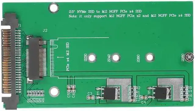 Alt view image 6 of 6 - U.2/SFF-8639 NVMe PCI-E PCI Express PCIe SSD to 67 Pin M.2 NGFF M Key SSD Converter Adapter Card