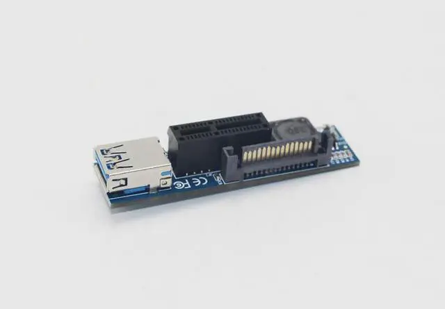 Alt view image 5 of 6 - Amify PCI-E PCI E Express 1X to 1X Extender Adapter Riser Card USB 3.0 Cable SATA Power for Miner Mining Motherboard PCI-E X1 Slot