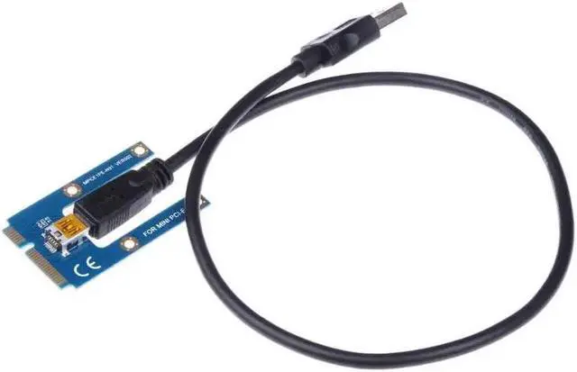 Alt view image 2 of 6 - Amify USB 3.0 Mini PCI-E to PCIe PCI Express 1x to 16x Extender Riser Raiser Card Adapter SATA 6Pin Power Cable for BTC Mining