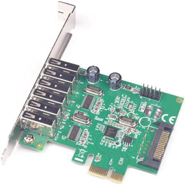 Alt view image 3 of 5 - 8 Port USB 2.0 PCI-Express X1 Card (6 External Ports and 2 Internal 9 Pin Ports)