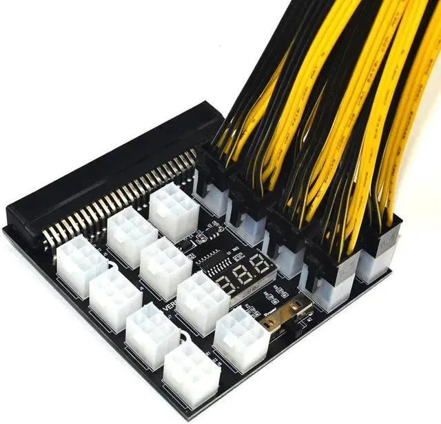 Alt view image 6 of 6 - PCI-E 17x 6Pin Power Supply Breakout Board Adapter Converter 12V for Ethereum BTC Antminer Miner Mining HP Server PSU GPU