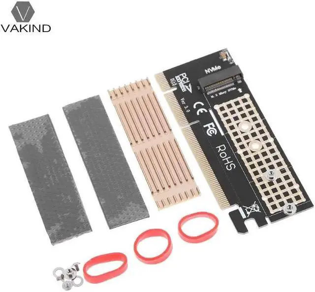Alt view image 2 of 6 - 100x41mm M.2 NVMe SSD NGFF to PCIE 3.0 PCI Express X16/X4 Expansion Card Adapter M Key Interface with Heatsink Heat Sink