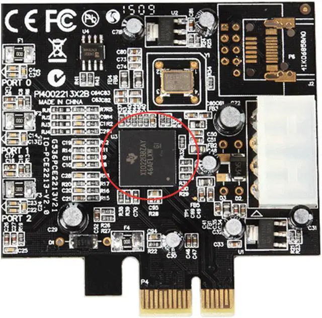 Alt view image 4 of 5 - 2 ports 1394B + 6 Pin 1394A PCI-e card External Firewire 800 400 IEEE 1394b PCI express card Chipset TI2213