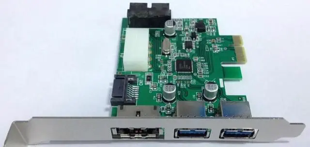 Alt view image 3 of 3 - Power Over eSATA eSATAp II & 2PCS USB 3.0 USB3.0 to PCI-E PCI Express Card w/ Motherboard 20 pin Connector