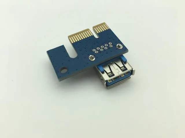 Alt view image 3 of 6 - Amify PCI-E PCI E Express 1X to 16X Riser Card +USB 3.0 Extender Cable SATA 15 Pin-6Pin Power Cable 60CM for Bitcoin Mining