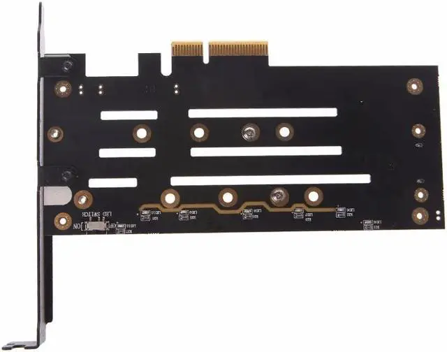 Alt view image 3 of 6 - Dual NGFF(M.2) SSD NVME (m Key) SATA (b Key) To PCI-e 3.0 x4 Host Controller Expansion Card With Heatsink For Desktop