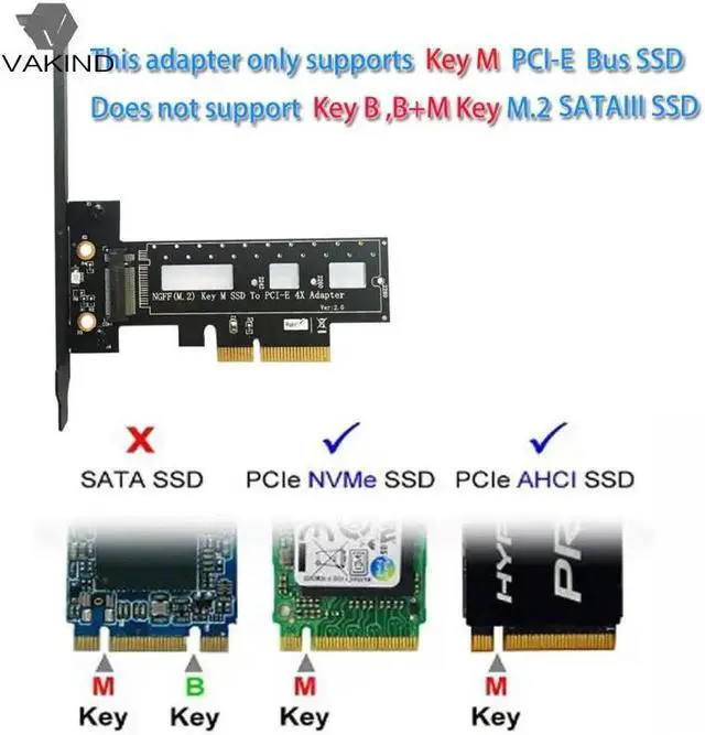 Alt view image 5 of 6 - NGFF M.2 key M SSD to PCI-E PCI Express 4X Adapter Card with Heatsink Heat Sink Computer Laptop Adapter Accessories Interconnect