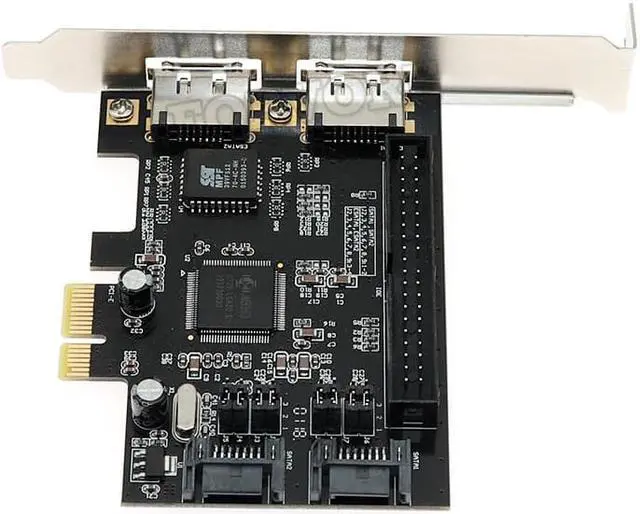 Alt view image 2 of 6 - SATA expansion Card 2 port SATA raid + 2 port eSATA + IDE PCI-e Combo Controller expansion Card SATA IDE eSATA to PCIe adapter