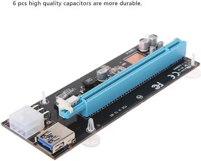 Alt view image 3 of 6 - Amify PCI-E 1x To 16x Adapter NGFF M.2 Riser Card USB 3.0 SATA 6Pin Power Cord Mining