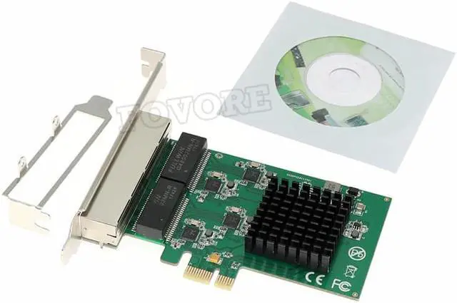 Alt view image 5 of 6 - 4 Gigabit Ethernet card PCI-E X1 4 RJ45 port interface 10/100/1000M Extension card