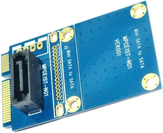 Alt view image 3 of 5 - MSATA to SATA Riser card motherboard mini pcie to 7PIN SATA SSD solid state Hard Drive Disk Delock PCI E SSD Converter