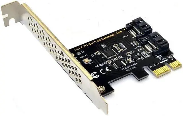 Alt view image 4 of 6 - Adapter PCI-E SATA Card PCI Express to SATA 3.0 6G Expansion Card PCI-E to 2 Port SATA III Controller Cards Adapter