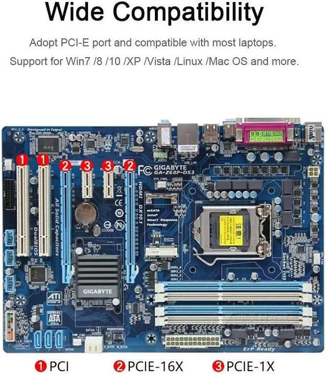 Alt view image 5 of 6 - PCI-E Express Network Card Hard Drive PCI Express Converter LAN Adapter Gigabit Ethernet 1000M for Laptop Notebook PC Computer