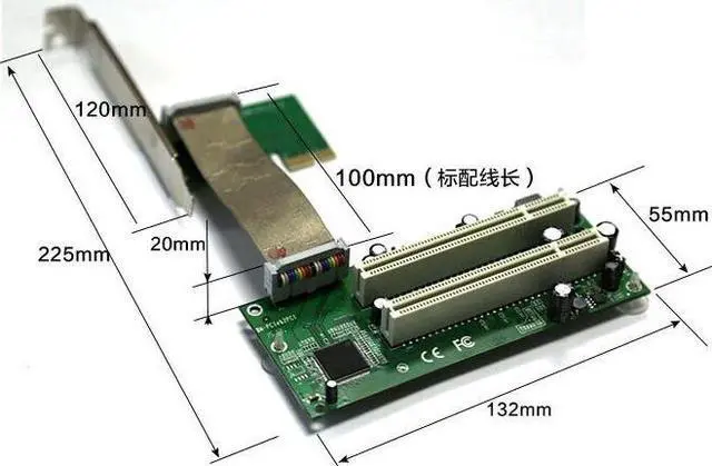 Alt view image 4 of 5 - PCI-E PCI express to PCI adapter cable mini pci-e x1 to x16 Riser card