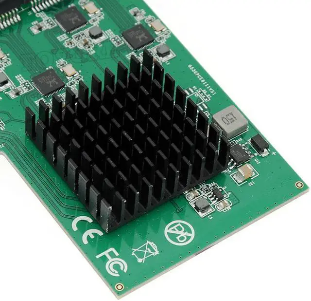 Alt view image 4 of 6 - 4 Gigabit Ethernet card PCI-E X1 4 RJ45 port interface 10/100/1000M Extension card