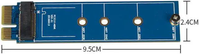 Alt view image 2 of 6 - PCI-E to M.2 NVME SSD Adapter NVMe to PCI-E 3.0 X1 Full Speed Convert Card Riser M Key Connector Support 2230 2242 2260 2280 SSD