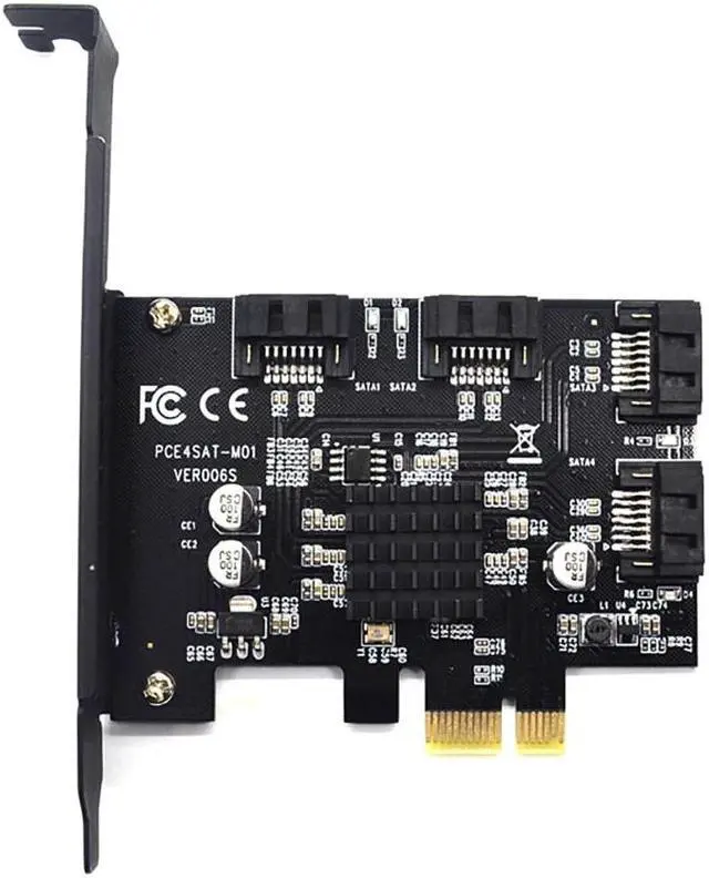 Alt view image 2 of 6 - 1pc 4 Ports 6G PCI-E to SATA 3.0 Expansion Card Controller Converter for Windows