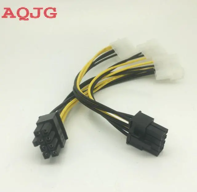 Main image of PCI Express Adapter 4PINx2 TO PCI-E 8PIN Male To Dual LP4 Molex IDE Power Cable Adapter 16cm