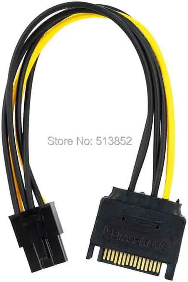 Main image of 6Pin SATA Power Supply Cable for BTC Miner PC PCIe PCI-E PCI SATA Machine Cable Adapter