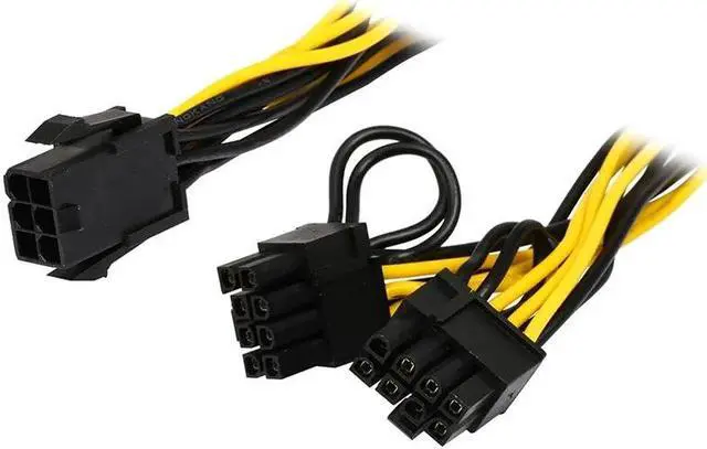 Alt view image 2 of 6 - Amify 10pcs/Lot Molex 6-pin PCI Express to 2 x PCIe 8 (6+2) pin Motherboard Graphics Video Card PCI-e GPU VGA Splitter Hub Power Cable